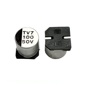 ตัวเก็บประจุแบบติดตั้งบนพื้นผิว CTV035M151GABPE50V00R 150 ไมโครฟารัด อลูมิเนียม 150UF 20% 35V SMD - Product Image 1