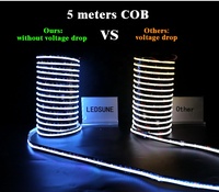 Bande LED COB RGBIC RGBW 12/24V 24V adressable RGB RGBW Contrôle segmenté synchronisé à la musique Bande LED COB Tira
