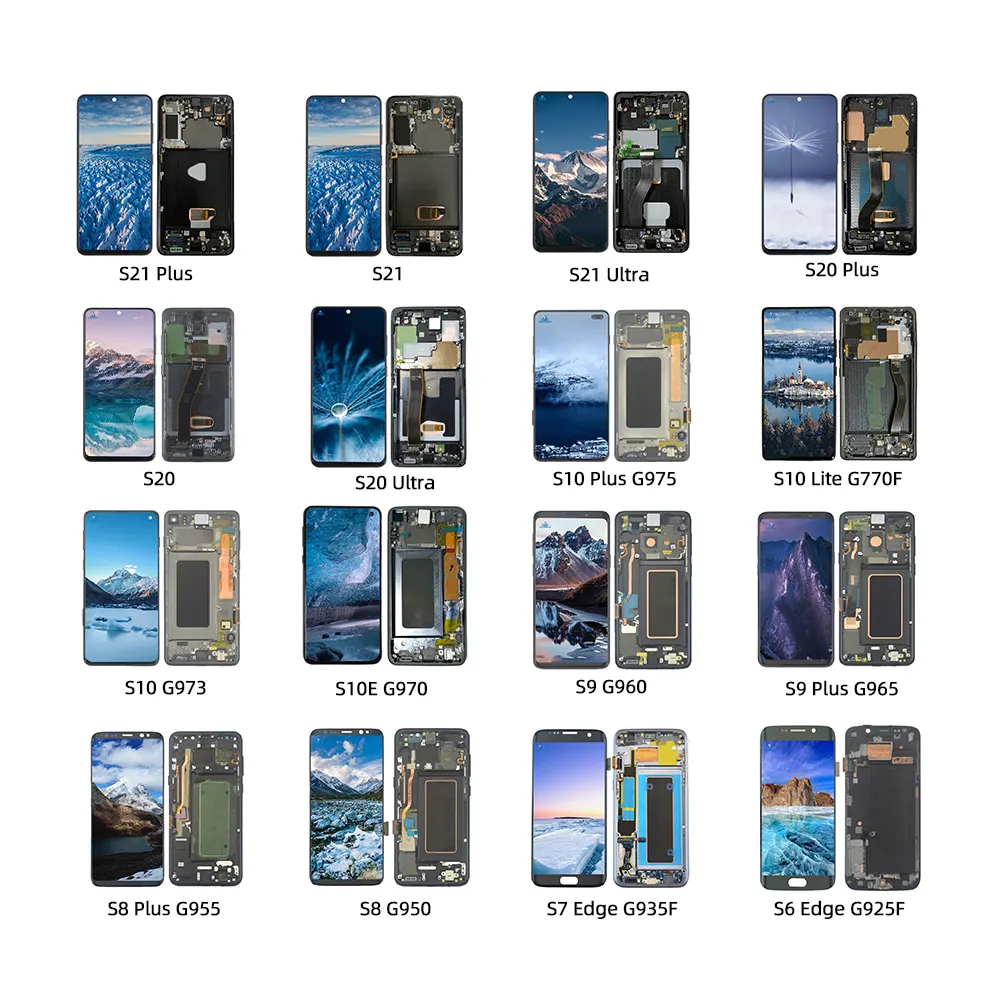 Hot موبايل شاشات LCD للهواتف الجمعية شاشة استبدال عرض كاملة شاشات LCD لسامسونج غالاكسي A20s ملاحظة 5 8 S7 A50 S20 زائد S9 + S8