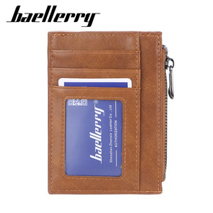 กระเป๋าใส่บัตรผู้ชาย Baellerry หนัง PU บางเฉียบ ช่องใส่บัตรหลายช่อง กระเป๋าใส่เหรียญแบบมีซิป สีน้ำตาลกาแฟ - Product Image 3