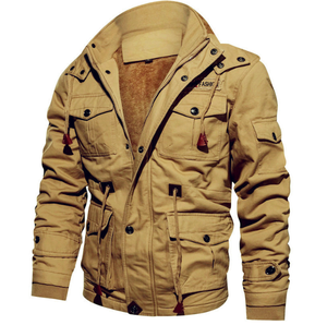 Giacca <span class=keywords><strong>Bomber</strong></span> da Uomo Taglie Forti OEM con Logo Personalizzato, Calda e Invernale, in Cotone Felpato Addensato, di Grande Successo e Vendita all'Ingrosso - Product Image 6