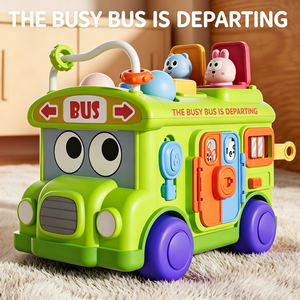 Autobús de <span class=keywords><strong>Juguete</strong></span> Educativo para Niños Pequeños, Multifuncional e Interactivo, con Figuras de Animales, <span class=keywords><strong>Juguete</strong></span> de Autobús para Desarrollo de la Motricidad Fina - Product Image 2