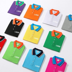 Polo da uomo classica Slim Fit corta con Logo personalizzato in cotone/poliestere Jersey per allenamento estivo in tinta unita Unisex - Product Image 2