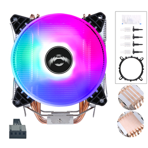 Refroidisseur de processeur universel QiuzAim pour PC Intel & AMD tour de caloduc 4/6 efficace ventilateur PWM <span class=keywords><strong>120mm</strong></span> éclairage RVB prises LGA1700/AM4 - Product Image 1