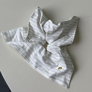 Élastique à cheveux coréen en tissu, couleur unie, surdimensionné, à rayures, grand chouchou - Product Image 6