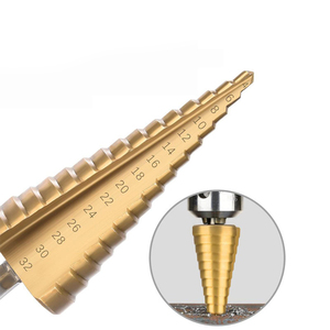 Hexagon Shank HSS Wood Metal Drilling Titanium <b>Step</b> <b>Drill</b> Bits HS-BT03 Hs-bt03 <b>Step</b> <b>Drill</b> Bit Titanium - Product Image 1