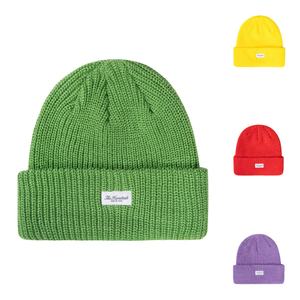 Chapeaux d'hiver en tricot avec logo brodé personnalisé, patch tissé, couleurs vives, bonnet - Product Image 1