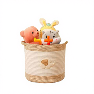 Modern Eco-Friendly <b>Felt</b> Animal Shaped Foldable <b>Storage</b> <b>Basket</b> with Dog Plush Toy Design for Living Room Clothing - Product Image 4