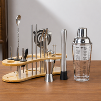 Kit de barman professionnel 19 pièces, outils de bar haut de gamme, shaker à cocktails en acier inoxydable, accessoires pour shaker à martini
