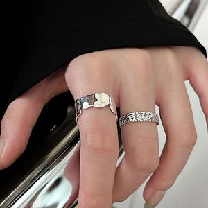 Yinruitai 925 Sterling Silver Irregular Textured <b>Open</b> <b>Ring</b> Women Korean Style Index Finger Jewelry Everyday Wear - Product Image 1
