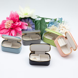 Personal Logo Customized Hot Sale Mini Travel Leather Zipper Necklace Jewelry <b>Box</b> <b>Earring</b> Storage Jewelry Popular Jewelry <b>Box</b> - Product Image 2