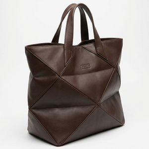 Fashion Women Tote <b>Bag</b> PU Leather <b>Large</b> Capacity Shoulder Handbag Geometric Design <b>Work</b> Tote <b>Bag</b> For Daily Use - Product Image 4