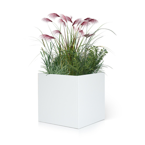 White <b>Square</b> Stainless Steel Flower <b>Pot</b> Modern American Farmhouse Design 51L Capacity Indoor/Outdoor Planter for Home Decor Gnee - Product Image 1