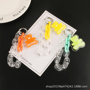 Nouveau Hing porte-clés pendentif coloré acrylique anneau ouvert chaîne mignon ours étiquette accessoires sac décoration - Product Image 3