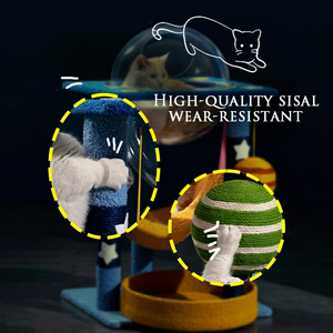 Produk Baru: Pohon Kucing Modern Empat Musim Desain Langit Berbintang 3 Tingkat dengan Rak Panjat, Tempat Tidur, dan Papan Garukan - Product Image 6