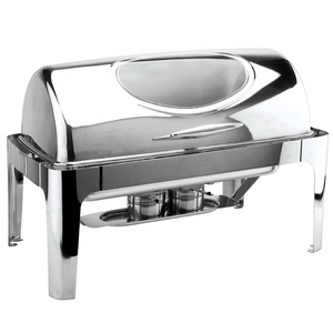 Chauffe-Plat Professionnel en Acier Inoxydable 9L avec Couvercle Roulant pour Buffet et Restauration Hôtelière - Product Image 2