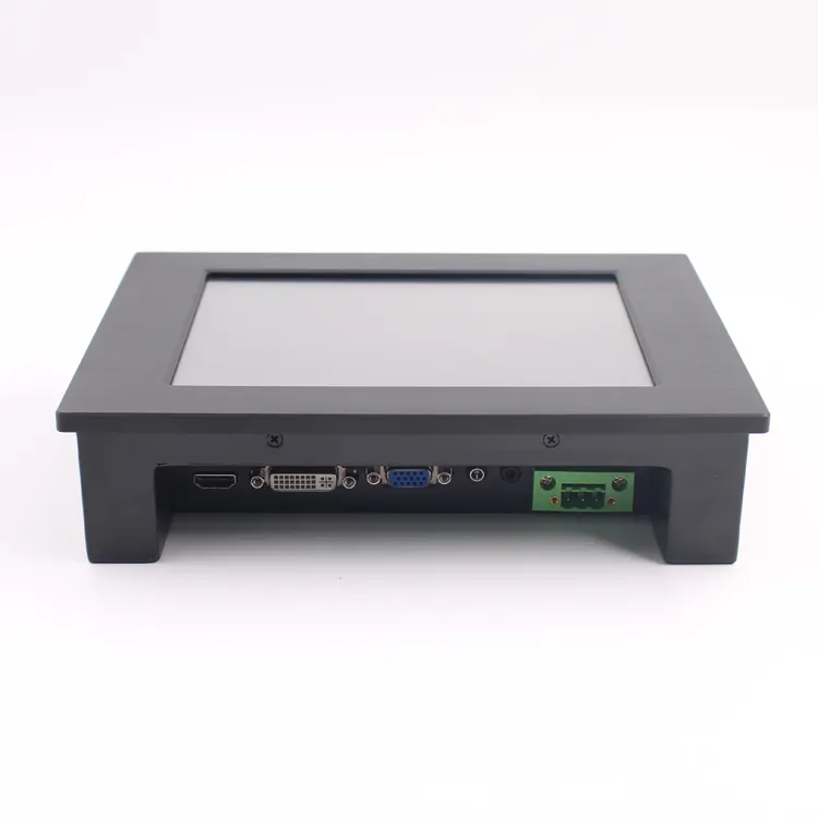 Rugged Aluminum 3mm industrial monitor DC 9-36V Industrial touch screen monitor with vga, DVI,h-d-mi