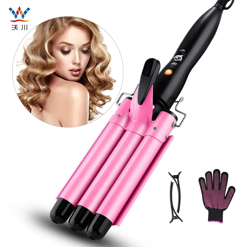 Professional 3 Barrel Auto Rotating Hair Curler Wave Curler Automatic Hair Waver Wand Curling Iron for Curl Hair