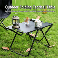 Table Tactique Pliante Moderne en Acier Inoxydable pour Extérieur, Étanche, Portable, avec Pieds en X, pour Camping, Randonnée, Jardin (6 Places)
