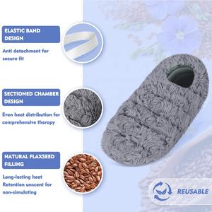 Pantuflas Elásticas de Felpa Suave con Bolsas de Calor Extraíbles, Calentador de <span class=keywords><strong>Pies</strong></span> para <span class=keywords><strong>Microondas</strong></span>, Almohadilla Térmica para el Dolor Menstrual - Product Image 2