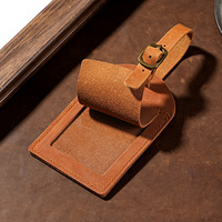 Étiquette de bagage de luxe en cuir de cheval fou véritable coffret cadeau de mariage étiquette de valise de voyage