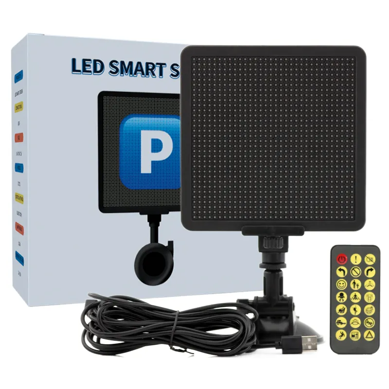 Layar tampilan Digital Led untuk mobil, Aksesori Mobil layar tampilan piksel Led elektrik jendela belakang, lampu Panel Led, kontrol ponsel