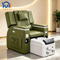Chaise de manucure et pédicure de luxe personnalisée pour salon de beauté, avec bain de pieds spa 180 °   Fauteuil de massage pour pédicure inclinable et réglable
