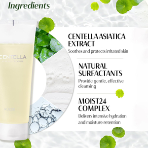 เจลล้างหน้าสูตรอ่อนโยน ปรับสมดุลค่า pH ออร์แกนิค วีแกน ผสมกรดซาลิไซลิก BHA เปปไทด์ เซนเทลล่า บริสุทธิ์ สำหรับผิวแพ้ง่ายและผิวแห้ง - Product Image 4