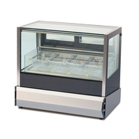 Vitrine Réfrigérée Commerciale de Comptoir avec Ventilation par Ventilateur, Capacités 15L, 24L, 31L, pour Crèmes Glacées, avec Porte Coulissante en Verre