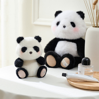 Boneka Panda Isi Kapas PP, Mainan Hewan Lucu dan Lembut, Panda Duduk Imut untuk Hadiah Anak-Anak