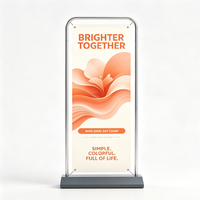 Présentoir publicitaire autoportant à remplissage d'eau pour bannières et affiches, avec support robuste, résistance des couleurs, sur mesure, logo personnalisé
