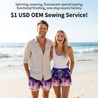 Tela de microfibra pongee elástica en 4 direcciones, efecto piel de melocotón, cepillada, impermeable, de secado rápido, estampada reactiva para trajes de baño y pantalones cortos de playa (directo de fábrica)
