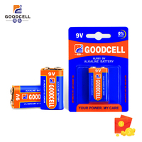 Baterai Alkali Persegi Panjang GOODCELL 9V 6LR61 Tahan Lama untuk Gitar Pedal Nirkabel, Multimeter Digital, Mainan, Peralatan Rumah Tangga