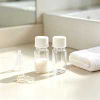 Bouteille en plastique ronde transparente de 5 ml en PET avec bouchon à vis, récipient transparent pour cosmétiques, réactifs, échantillons liquides, stockage d'échantillons