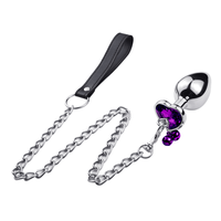 Ventes chaudes : Dilatateur anal en métal avec base en diamant ronde/en forme de cœur, plug anal privé BDSM pour hommes et femmes
