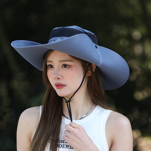 หมวกตกปลาปีกกว้างสำหรับผู้ชาย ระบายอากาศได้ดี ป้องกันรังสียูวี กันแดด หมวกบักเก็ตสำหรับกิจกรรมกลางแจ้ง สีเขียวขี้ม้า สีน้ำเงินกรมท่า สีกากี สีเทาอ่อน - Product Image 4