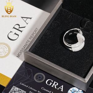 Блингаим, Ювелирное кольцо, 925, серебряное, VVS Moissanite, полностью бриллиантовое, в стиле хип-хоп, мужские Изогнутые кольца для ногтей - Product Image 2