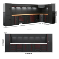Banc de travail de garage amovible robuste et de grande taille, neuf, noir, avec armoire à outils en acier combinée et tiroirs, chariot à outils