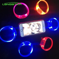 Bracelet lumineux LED portable, réglable et tendance, pour les fêtes, les concerts, activé par le son, contrôle de l'éclairage