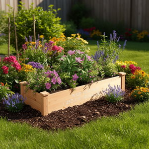 แปลงปลูกผักยกพื้นทำจากไม้สนแท้ ขนาด 47.2x17.7x9.8 นิ้ว สีน้ำตาล พร้อมแผ่นรอง - Product Image 2