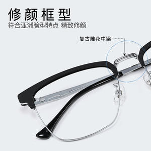 Nouvelles Lunettes de Soleil Décontractées en Alliage, Monture Rectangulaire Complète, Anti-UV, Unisexe Adulte, Style Rétro 9655 - Product Image 2