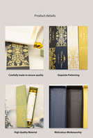 Cartes d'Invitation de Mariage Nicro en Parchemin Roulé, Faible MOQ, Conception Gratuite, Style Royal, Estampage à Chaud Or, Boîte Unique avec Gland