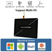 Écran LCD haute définition 10.1 pouces RVB 1024*600 avec écran tactile 1000 P capacitif haute luminosité 1080 Nits