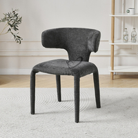 Chaise de salle à manger ergonomique avec dossier, velours marron de luxe pour salons modernes