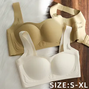 Sutiã sem costura, tamanho 34, feminino, lingerie, sutiã em formato de u, sem arame, camiseta adolescente