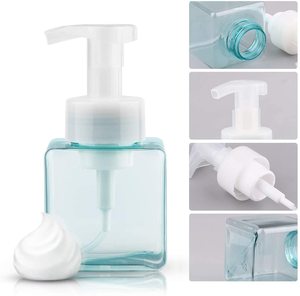 Dispensadores <span class=keywords><strong>de</strong></span> Plástico PETG Cuadrados Recargables <span class=keywords><strong>de</strong></span> 250 ml, Botellas Vacías con Bomba para Champú, Jabón Espumoso y Loción, con Tapa <span class=keywords><strong>de</strong></span> Rosca, MOQ 100 Piezas - Product Image 3