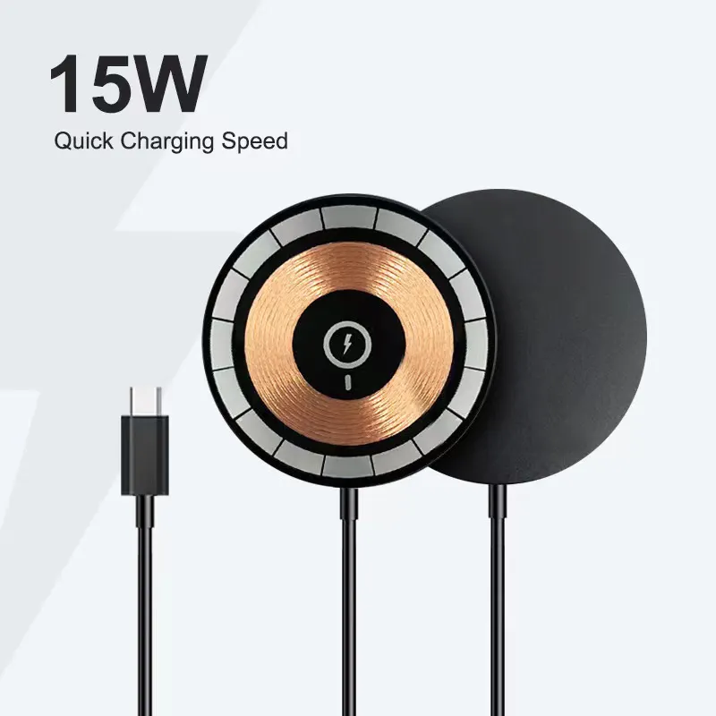 15W schnelles magnetisches kabelloses Ladegerät 2 in 1 kabelloses Ladegerät für iPhone & Air Pods