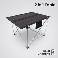 Table de Camping solaire de haute qualité en alliage d'aluminium Portable léger Table de charge de pique-nique extérieure pliable alimentée par le soleil