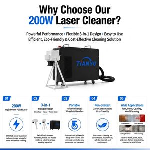 Grabador y Limpiador Láser Pulsado Portátil de 200W, Sin Daños al Sustrato - Product Image 2