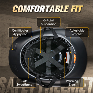 <span class=keywords><strong>Casque</strong></span> de sécurité style cowboy à large bord, <span class=keywords><strong>casque</strong></span> de chantier léger avec mentonnière pour travaux extérieurs et sécurité industrielle - Product Image 3